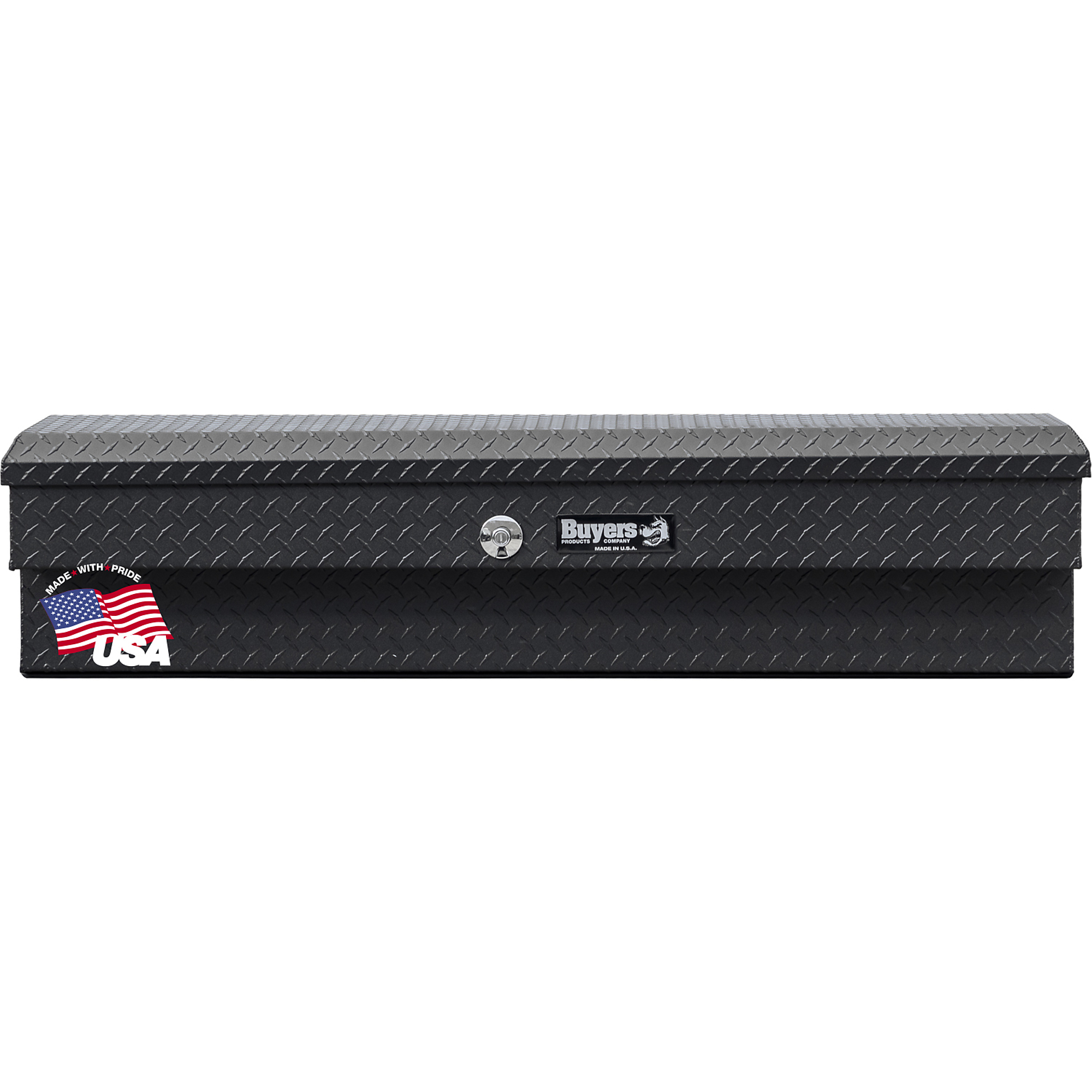 Buyers Products, 56x16x13 Lo-Side Side Mount Pickup Truck Bed Tool Job Box, Width 16 in, Material Aluminum, Color Finish Textured Matte Black, Model# 1733025